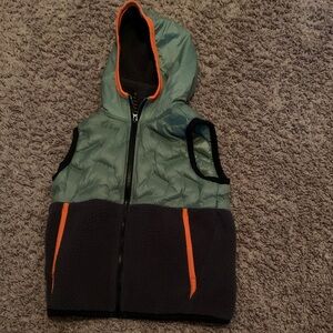 Boy’s Old Navy Black and Green Hooded Vest